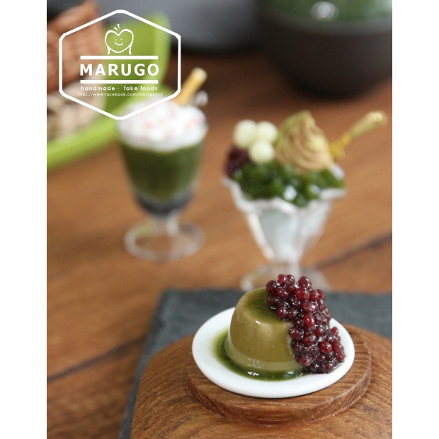 3.抹茶紅豆鮮奶酪